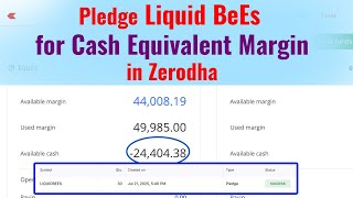 Pledge Liquid BeEs for Cash Equivalent Marginin Zerodha | Liquid BeEs in Zerodha as a Collateral