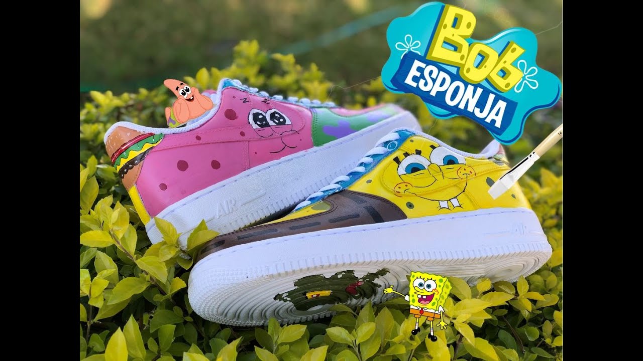 CUSTOM NIKE AiR FORCE 1 👟 🎨 BOB ESPONJA ‼️ (VERY Satisfying) 💆🏻\u200d♂️ -  YouTube