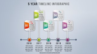 9.Create 5 year TIMELINE infographic|Powerpoint Presentation|Graphic Design|Free Template