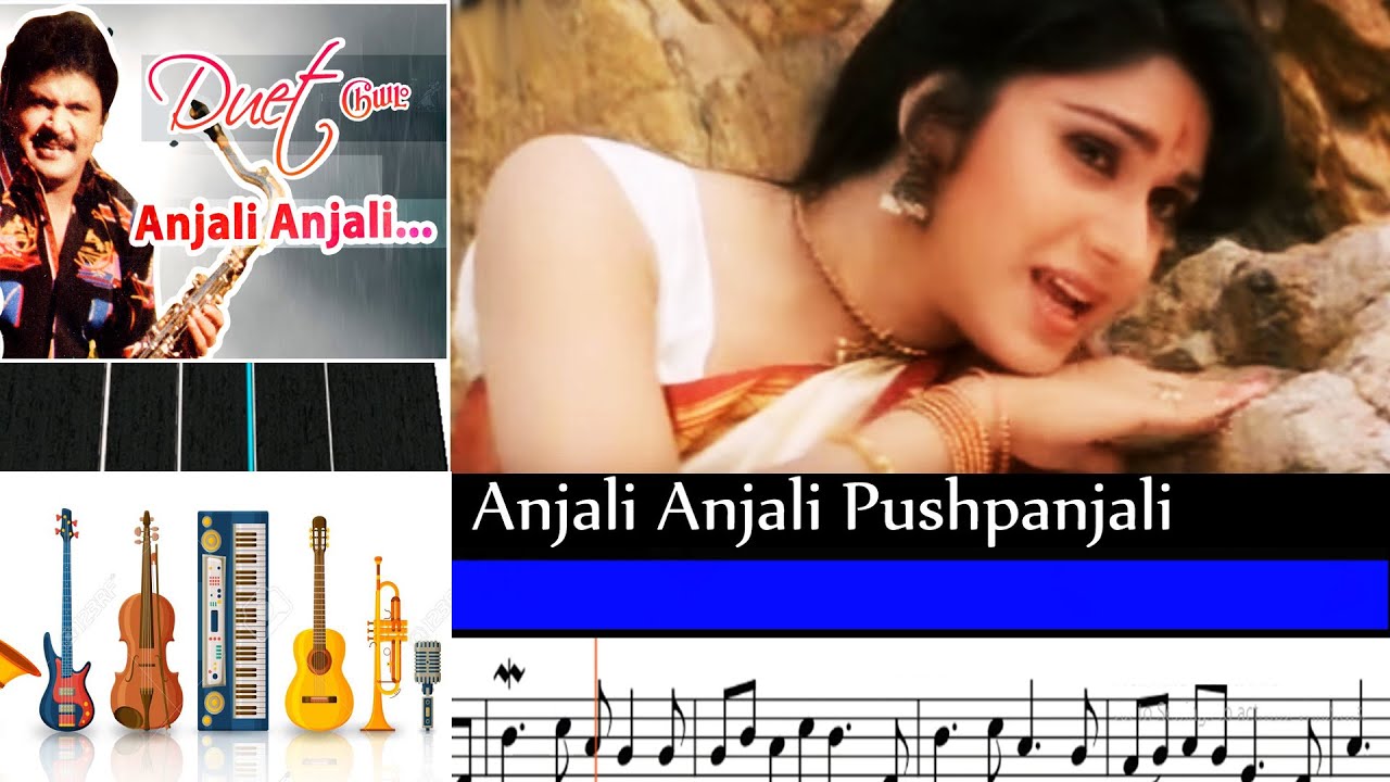 Anjali Anjali Super Songs Easy Notes For All The Instruments Arr by Violinist Sibin S S  V4 Violin