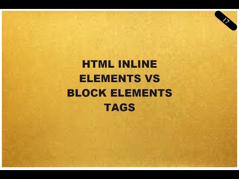 HTLM Inline Elements vs Block Elements Tags - YouTube