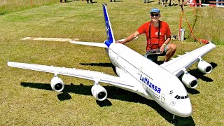 WOW !!! STUNNING !!! HUGE RC MODEL AIRBUS A380-800 / ELECTRIC SCALE JET MODEL AIRLINER / FLIGHT DEMO