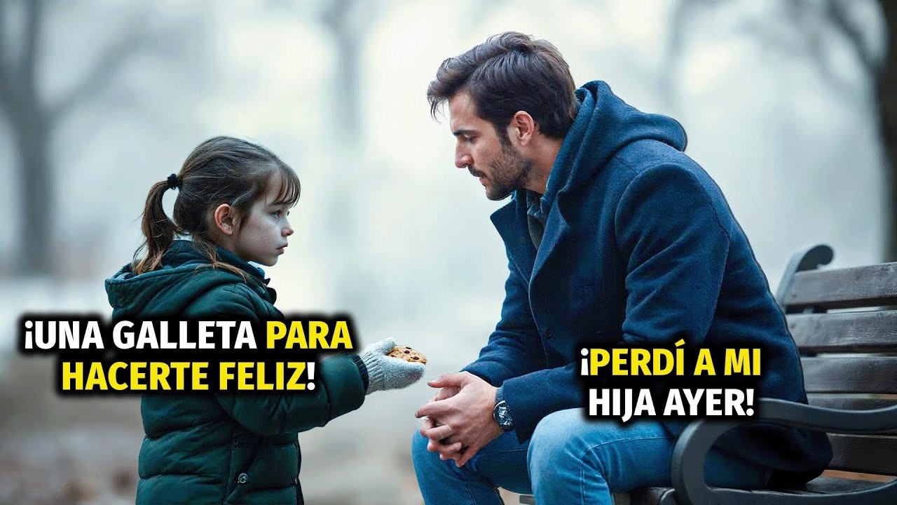 LA NIÑITA LE DIO SU ÚNICA GALLETA A UN HOMBRE TRISTE — SIN IMAGINAR QUE ERA UN MILLONARIO DE LUTO.