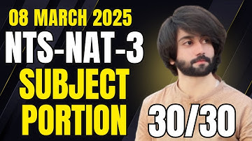 NTS NAT 3 Preparation 2025 I NTS NAT Test Preparation 2025 I NTS NAT Important Subject Portion MCQs