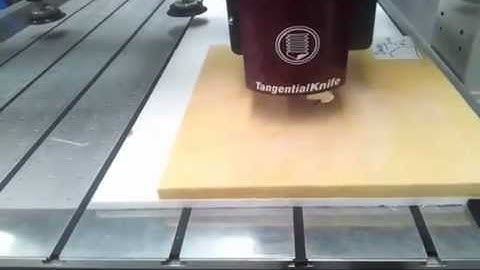 Bevelling and cutting 25mm insulation foam with a Multicam CNC routing machine