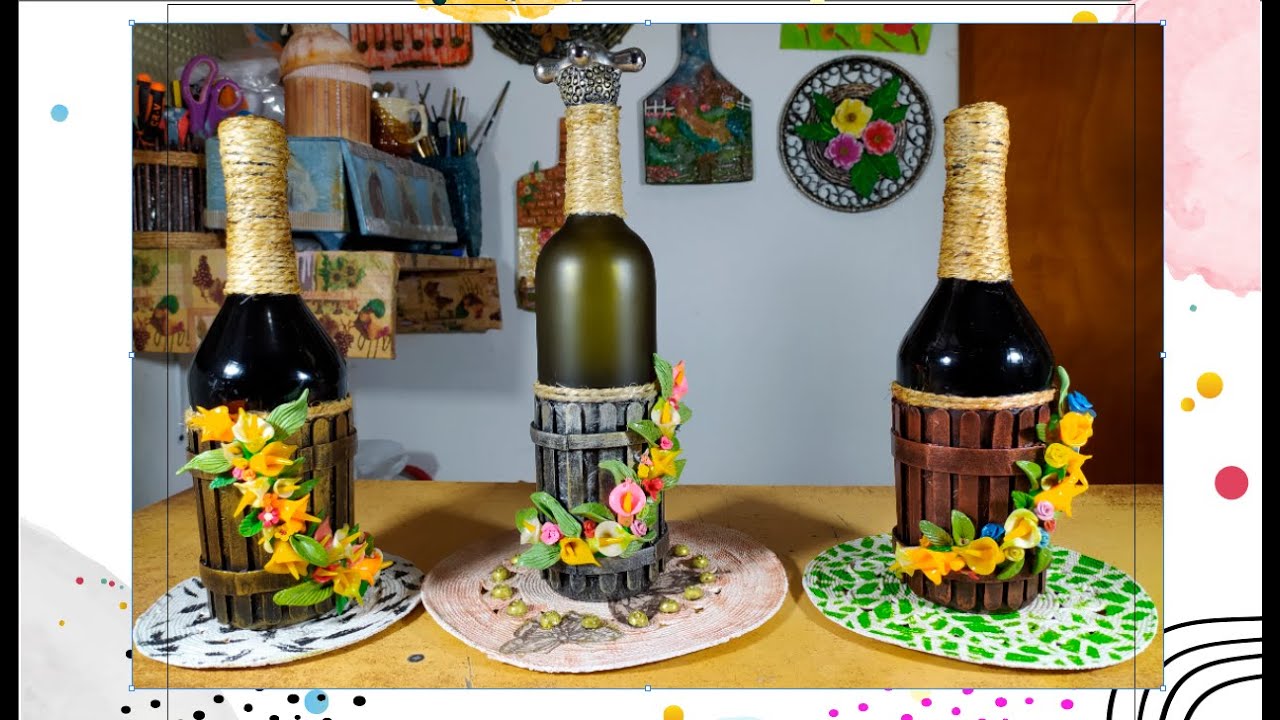 COMO DECORAR BOTELLAS CON PORCELANA FRÍA (CALAS O CORTUCHOS)