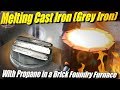 Melting Cast Iron into Ingots with Propane in the Fire Brick Foundry Furnace