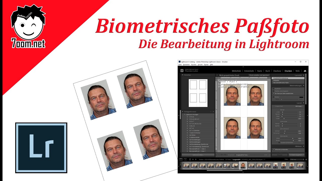 Biometrisches Passfoto Teil 2 Bearbeitung In Lightroom Youtube