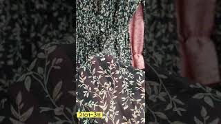 2101-311 領結造型百褶花布洋裝-附綁帶(2色)