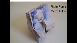 How to Make a Paper Photo Frame Display with Stand, DIY Origami Crafts - Marco de Fotos de Papel ️