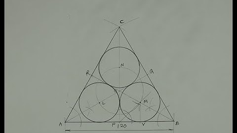 How to draw 3 equal circles in an equilateral triangle touching two sides and two other circles