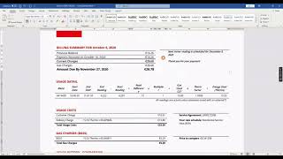 Greece CORAL GAS utility bill template in Word and PDF format