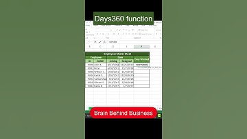 Excel days360 formula in excel | count days from dates | days360 function in excel