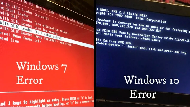 Windows 7 & Windows 10 Boot up error