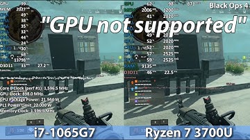 Intel i7-1065G7 vs AMD Ryzen 7 3700U - CoD: Black Ops 4 & Modern Warfare (2019) - Comparison
