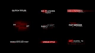 9 Modern Glitch Titles | After Effects Template | Titles