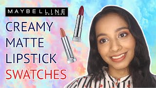 Maybelline Matte Color Sensational Lipsticks: Lip Swatches, Live Swatches, Review