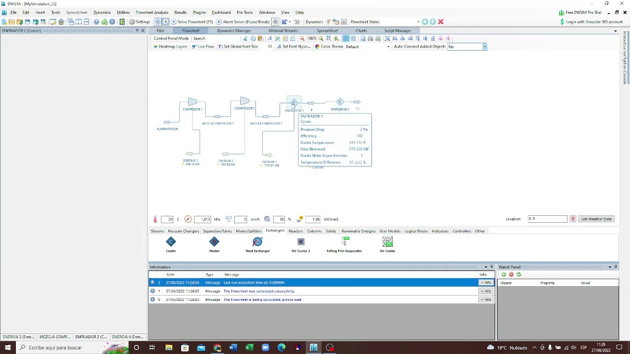 DESARROLLO PRACTICA DE SIMULACION Y CONTROL DE PROCESOS DWSIM - YouTube