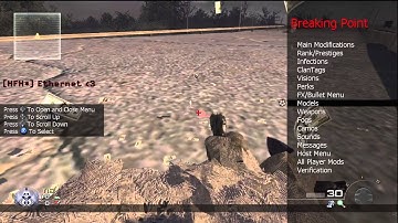 MW2 TU8 Breaking Point Mod Menu Preview XBOX 360