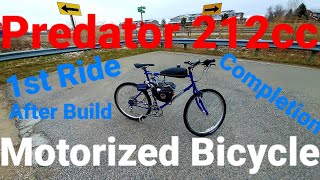 Predator 212cc Motorized Bicycle Build 1st Start Up And Ride