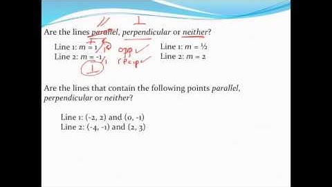 Using slope to determine if lines are parallel or perpendicular