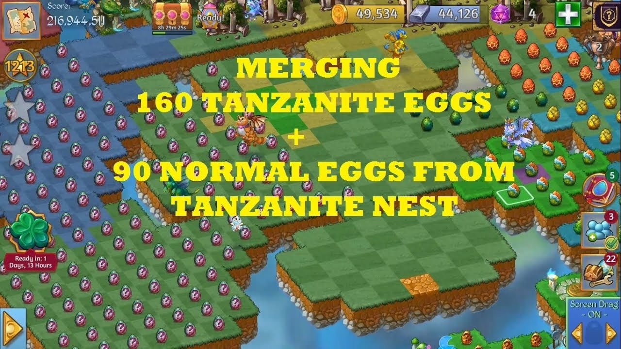 Merge Dragons! Merging 160 Tanzanite Eggs + 90 Normal Eggs! YouTube