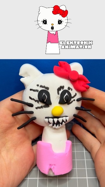 I made Sprunki OC Hello Kitty phase 2 with clay #mysprunkioc #hellokitty #diy  @Elektronik_Animation