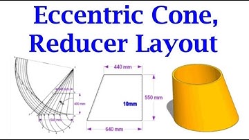 How to layout an eccentric cone  Easiest method  एक्सेंट्रिक कोन कैसा बनाएंगे