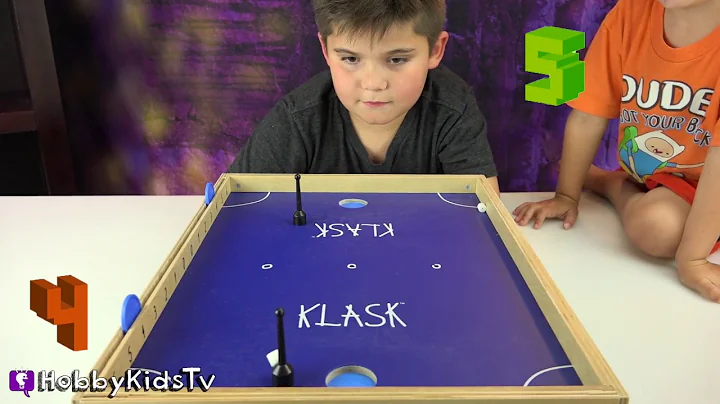 HobbyKidsTV plays Klask, the Magnetic Table Hockey...