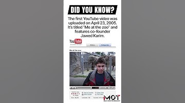 The first YouTube video, “Me at the zoo,” was uploaded on April 23, 2005 by co-founder Jawed Karim.
