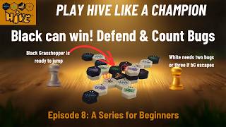 Classic Hive Tournament Game 8  Black Can Win - Defend and Count Bugs