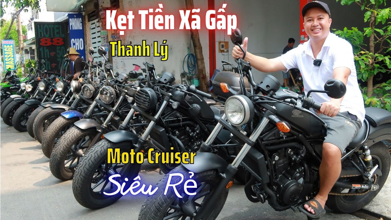 Thanh Lý Moto Cruiser Tồn Kho Giá Rẻ Honda Rebel 300 , Rebel 500 , Kawaski  Vulcan S650 - Youtube