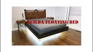 Floating bed frame