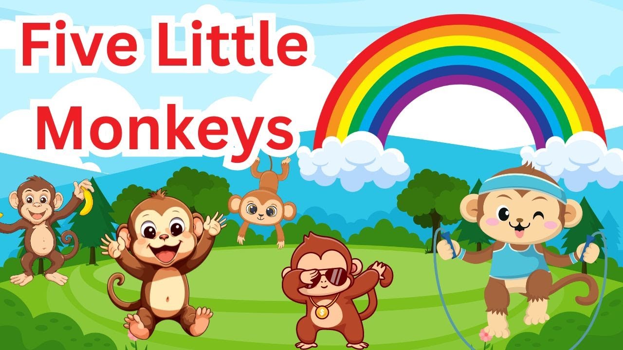 Five Little Monkeys - Fun Counting Nursery Rhyme for Kids - YouTube