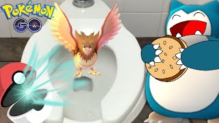 Pokemon Go - OMG POKEMON FOUND IN BATHROOM EPIC GYM BATTLE!