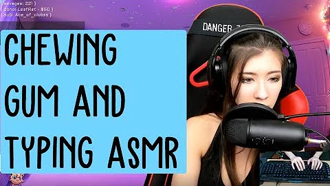 1 HR ASMR GUM CHEWING + QUICK TYPING (MECHANICAL KB and HAND CAM!)