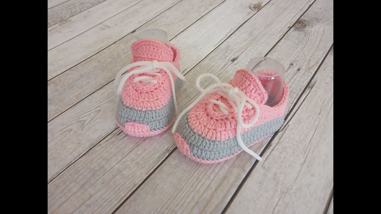 Вязаные пинетки кроссовки ЧАСТЬ 2