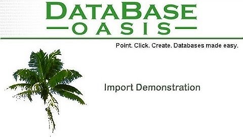 Import data into Database Oasis