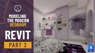 Revit : Modeling the modern BEDROOM : PART 2