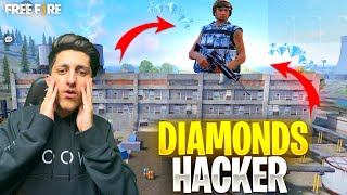 Diamond Hacker 💎 Call Me Noob 😡आजा 1 vs 3 में !! 🔥  घमंडी Hacker - Garena Free Fire