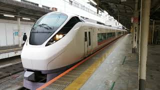 【雪のちらつく上野駅を発車！】常磐線特急ときわ53号勝田行き E657系K18編成 あゝ上野駅を2コーラス鳴らし上野駅17番線発車