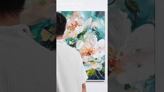 Large Statement Flower Painting | Contemporary Home Decor