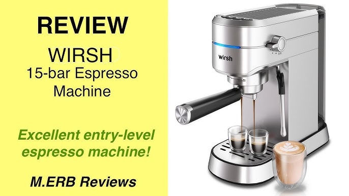 Wirsh Espresso Machine: 15 Bar Maker with Commercial Steamer for Latte