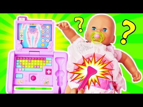 Baby Annabell -nuken mahaan sattuu! Lelujen ultraäänitutkimus ja lasten lääkärileikki