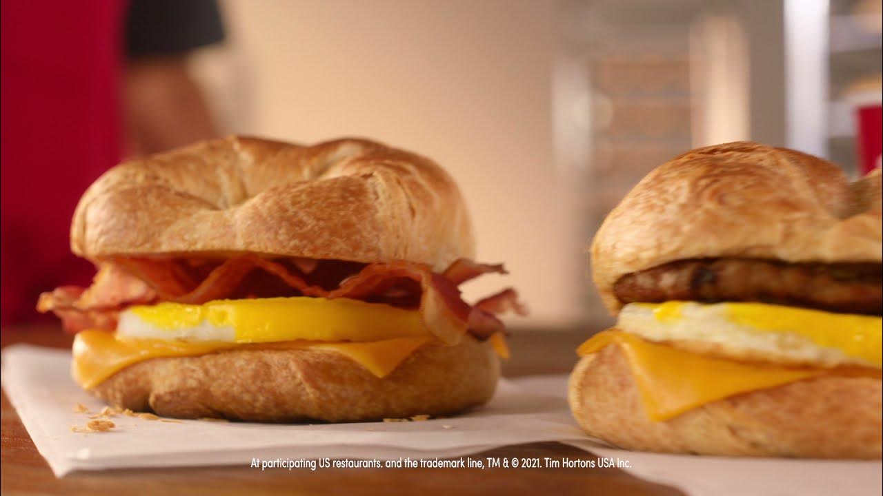 Your new favourite breakfast at Tims: the Everything Croissant