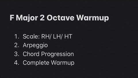 Piano Lesson: F Major Two Octave Scale Warmup