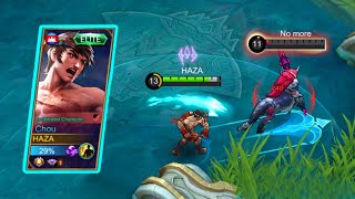 TOP GLOBAL CHOU SOLO CARRY IN TANKED GAME!!  |  HAZA | Gameplay -MLBB