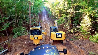NEW ROAD BUILD: TWO CATs PLAYING IN THE DIRT! CAT 308 EXCAVATOR AND CAT D5 DOZER...