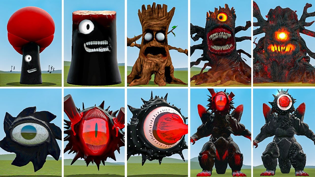 Sprunki Sun Tree EVOLUTION OF ALL NEW MR TREE SPRUNKI VS ALL PHASES OF MR SUN SPRUNKI ...