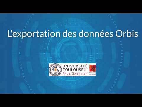 ORBIS : l'exportation des données